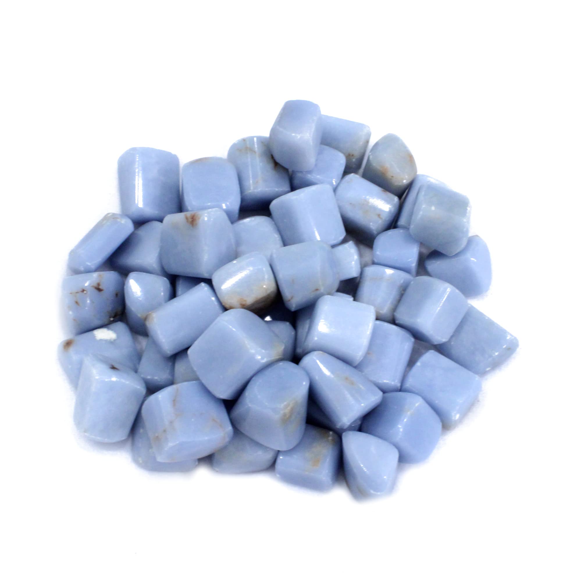 Maureen Natural Energized Angelite Healing Crystal Tumble Stone | Angelite Tumble Stone for Vastu Correction and Wisdom | Angelite Tumble Stone Improve Spirituality & Spiritual Awareness (200 Grams) (B09P6P6Z6P) Amazon Price History, Amazon Price Tracker
