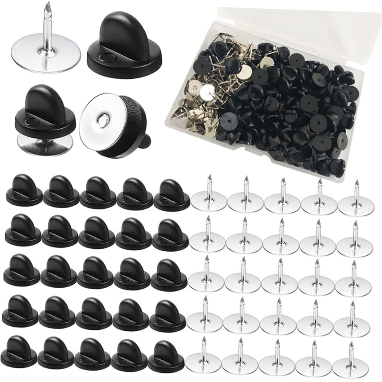 BEBEMOKO Rubber Pin Backs Multi Use Clutch Backings for DIY Crafts Replacement Pin and Back for Brooches Enamel Pins Badges and Jewelry Making