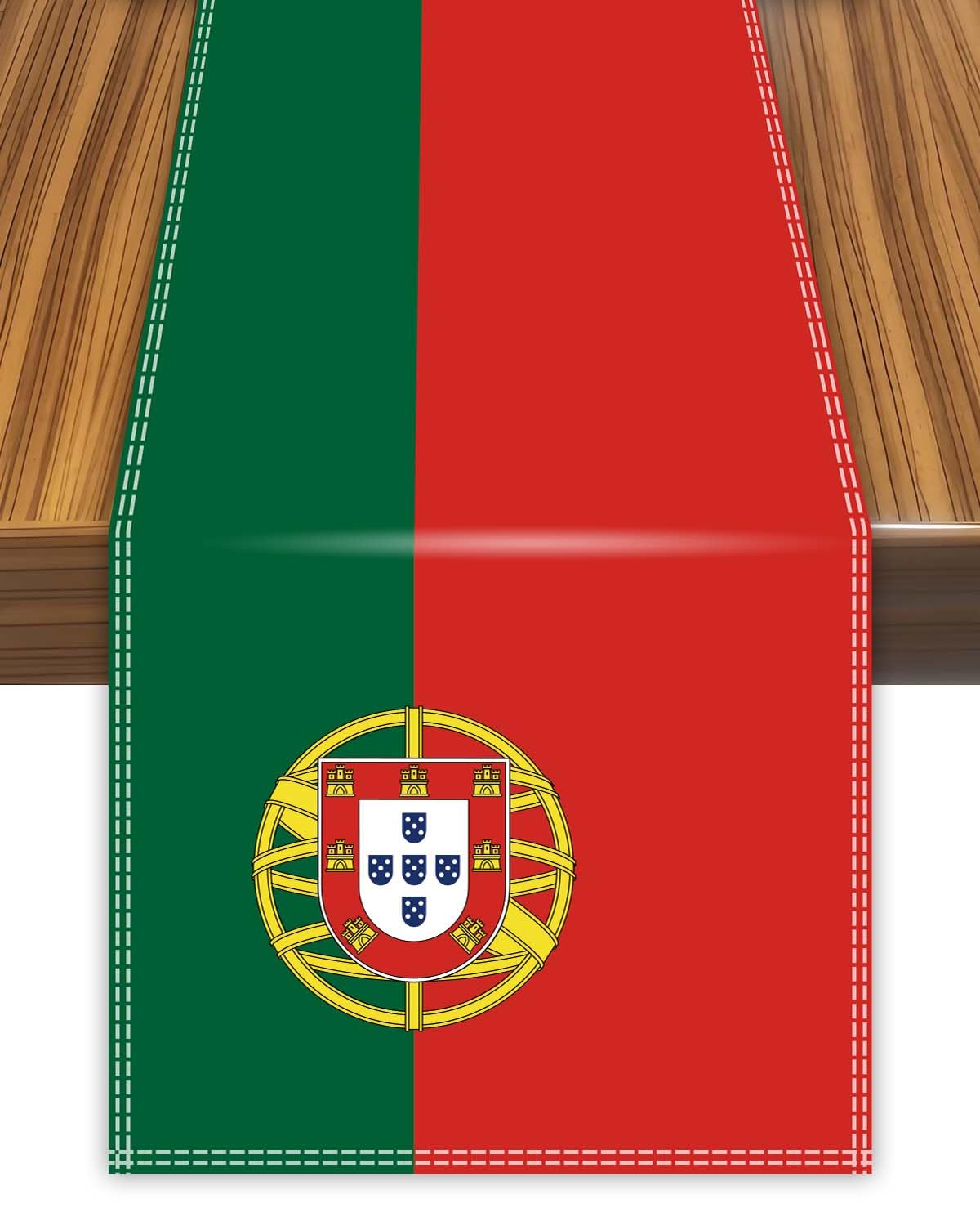 Petite Pine Portugal Table Runner,Portuguese Flag Tablecolth For Dining Home Decor