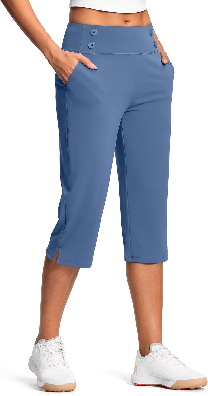 15"/18"/21"/27" Capri Pants for Women High Waist Stretch Women's Golf Capris for Summer with Pockets Work Casual - Image 2