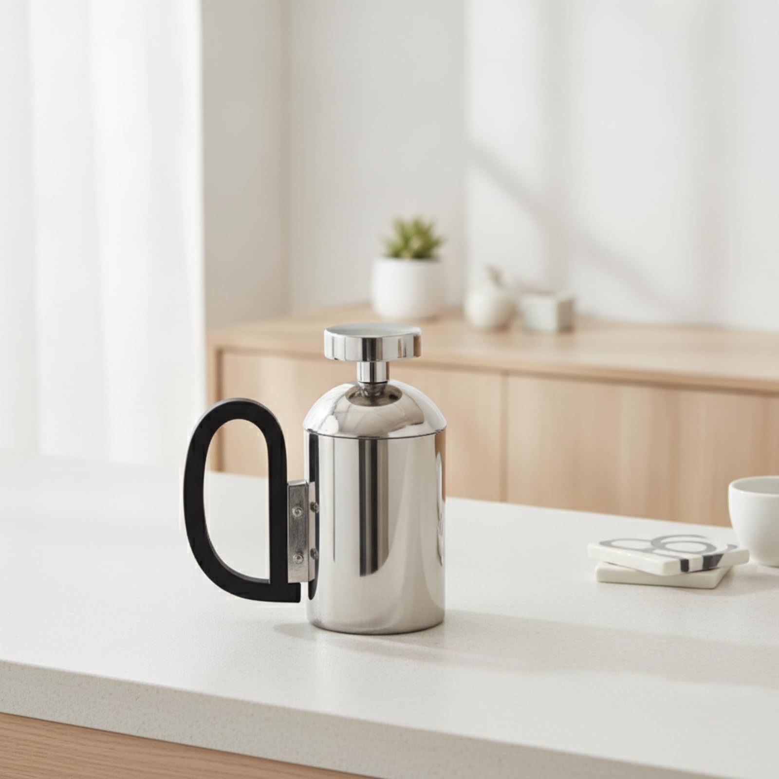 Bollitore per Pour Over Antiruggine, Argento, Acciaio Inox, Modello Grande, Grande, Altezza 27 Cm