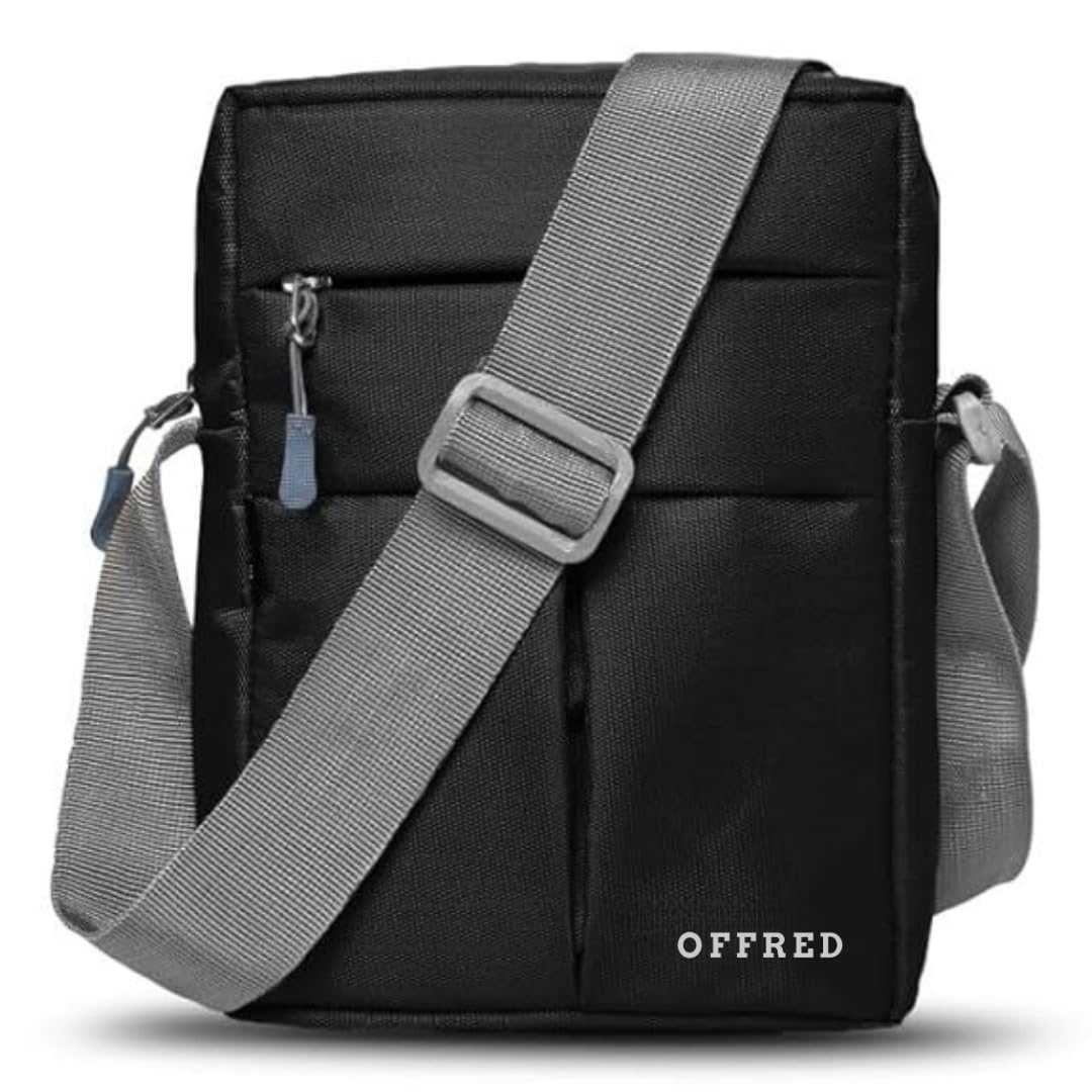 offred Nylon Sling Cross Body Travel Office Business Messenger one Side Shoulder Pouch Bag for Men and Women (Black)-picture-27