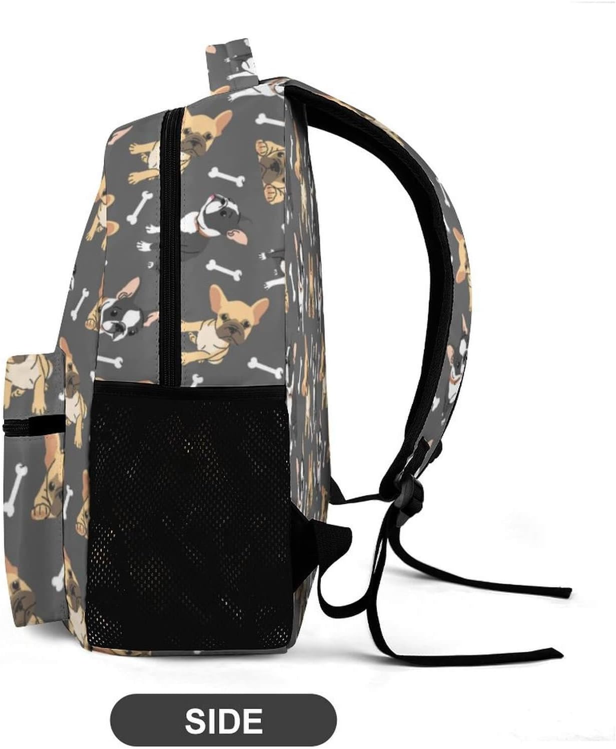 French Bulldog Backpack for Kids Girls Boys School, 16 Inches Cute French Bulldog Theme Bookbag, Adjustable, Lightweight, Large Capacity, Colorful French Bulldog Backpack for School - Image 6