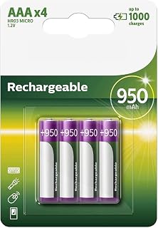 Confezione da 4 batterie AAA Philips R03B4A95/10/1.2V/ Ricaricabili