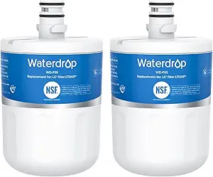Waterdrop 5231JA2002A Refrigerator Water Filter, Replacement for LG® LT500P®, GEN11042FR-08, ADQ72910911, ADQ72910901, Kenmore 9890, 46-9890, LFX25974ST, 2 Pack (Package May Vary)