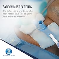 Vista 5 de Dynarex Soporte de tubo de traqueotomía de espuma transpirable, soporte de tubo de traqueotomía ajustable con lazos exteriores suaves, cierre