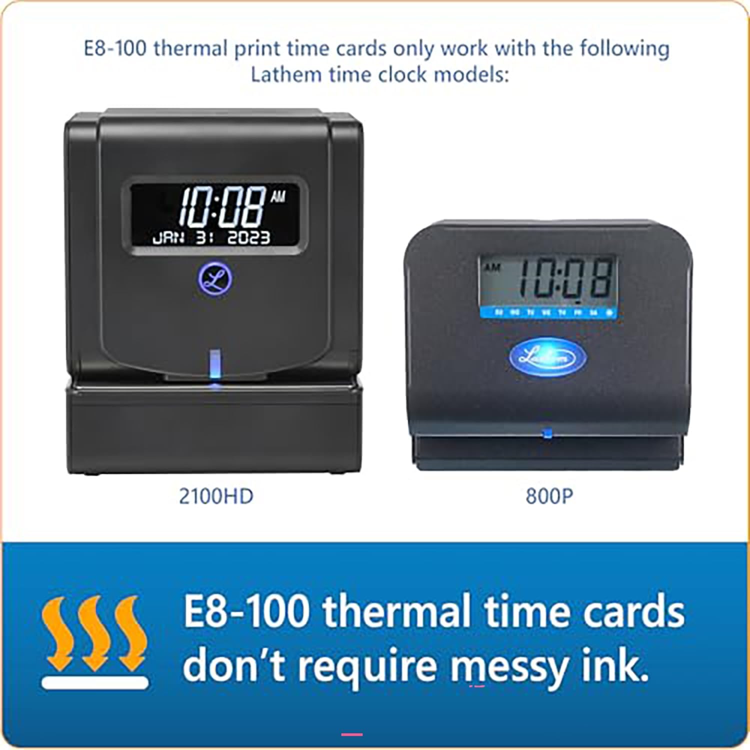 Lathem Weekly Employee Time Card Pack, 100 Count (E8-100)