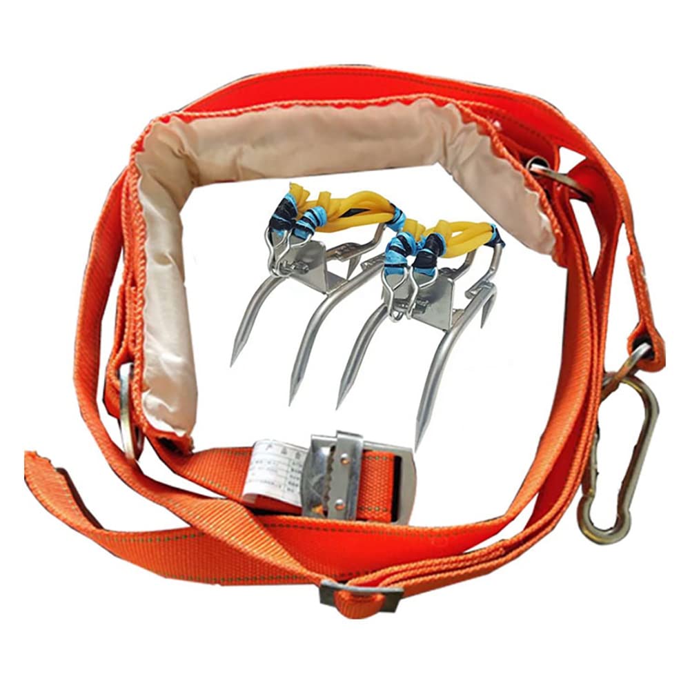 Clavos para Trepar en Poste Clavos para Trepar en áRboles con CinturóN de ArnéS Engranajes para Trepar áRboles para Trepar áRboles Deportes Al Aire Libre
