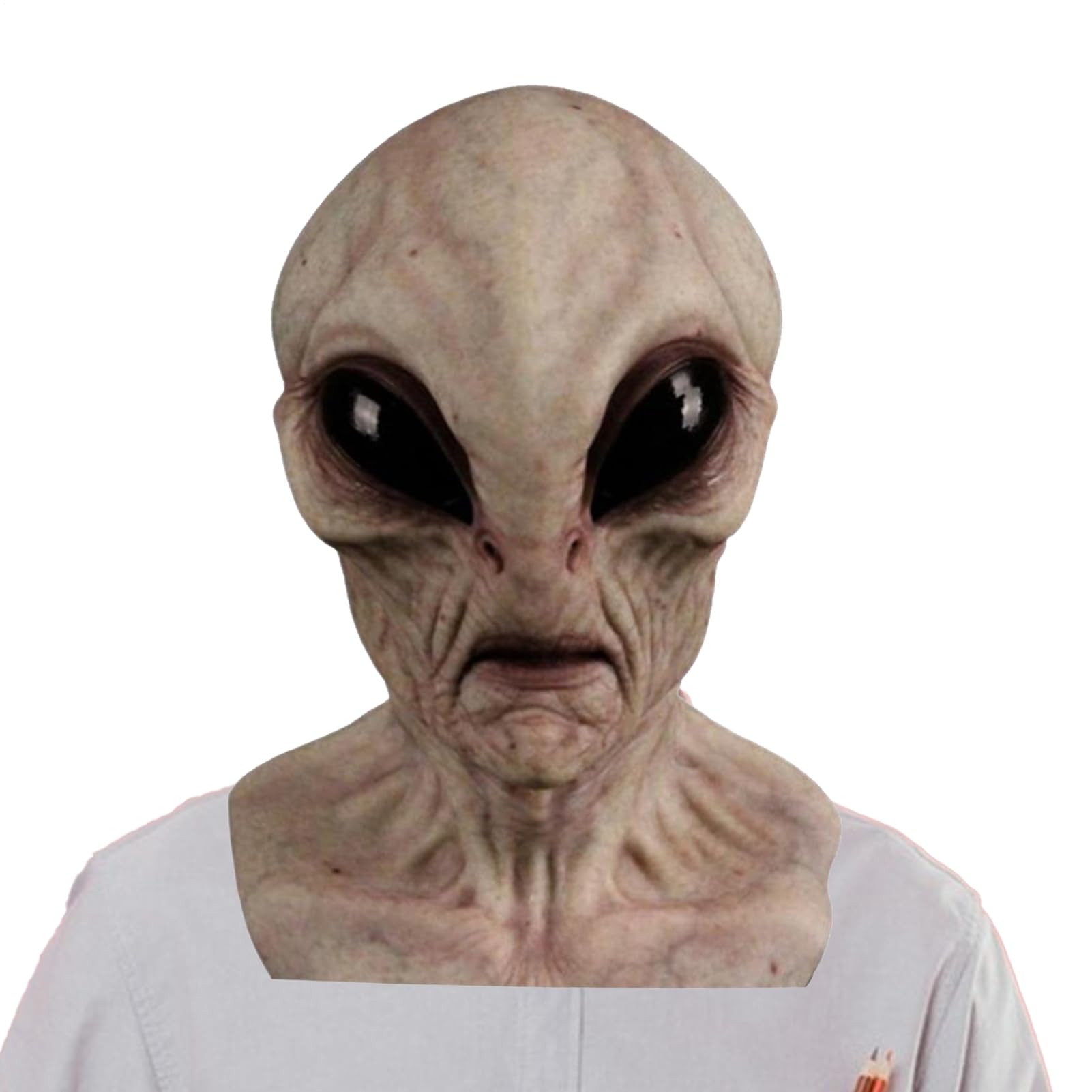 Xijobido Máscara de alienígena de Halloween – Sombrero de cabeza completa de látex para decoración de Halloween – Máscara aterradora para cosplay, accesorios para Navidad, Pascua, carnaval