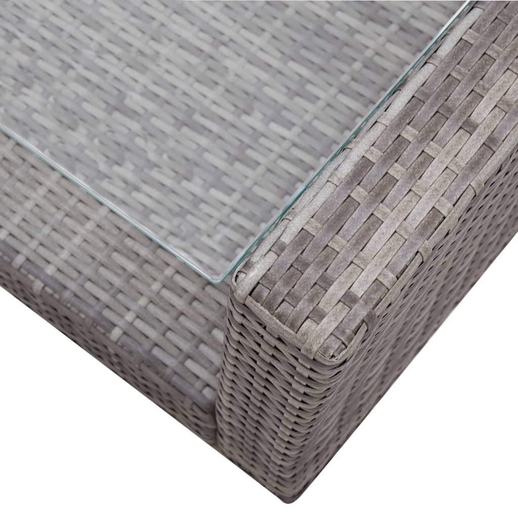 vidaXL Gartenmöbel 4-TLG. mit Auflagen Lounge Sofa Sitzgruppe Sitzgarnitur Gartenset Sessel Tisch Gartensofa Gartenbank Poly Rattan Grau