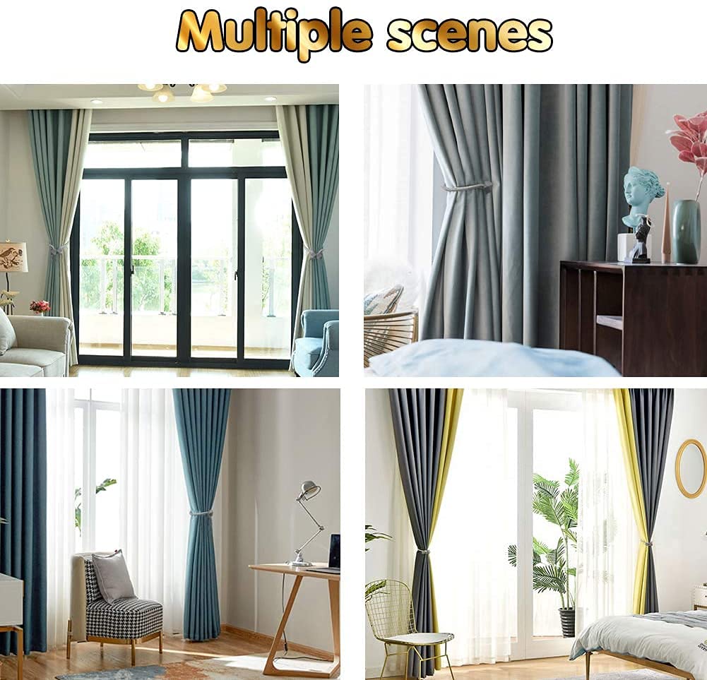 Anneau de Rideau Embrasses de Rideau magnétiques Pinces à Rideaux Retenues de Corde (Beige) Accessoires de Rideaux (Couleur : Z-Jaune + Bleu, Taille : Hexagone) (Hexagone Gris)
