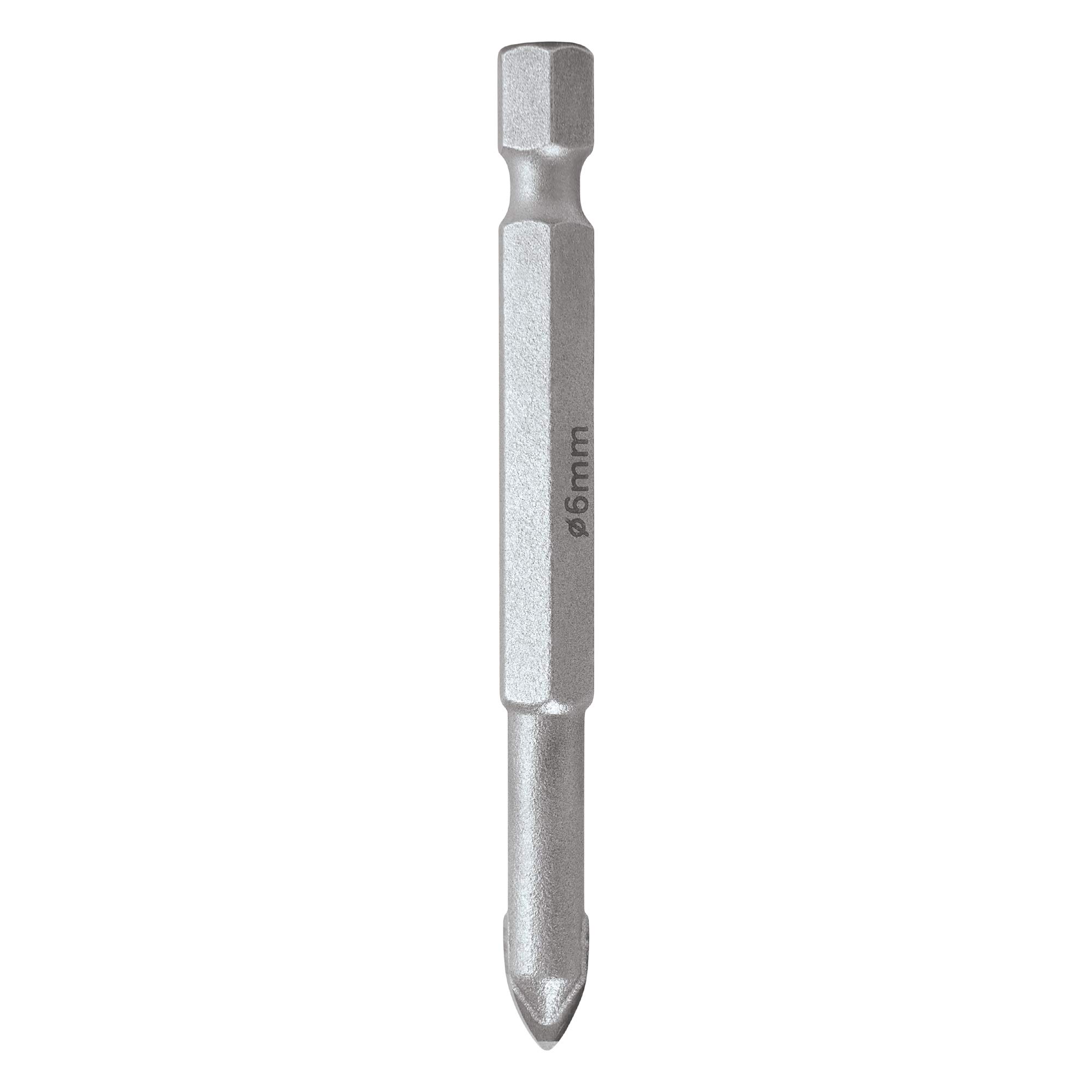Trend Silver Snappy Tct Glass Drill Bit, 6Mm Diameter, Perfect For Glass, Porcelain, Tiles & Mirrors, Quick Release, Tungsten Carbide Tipped, Snap/Gd/6Mm
