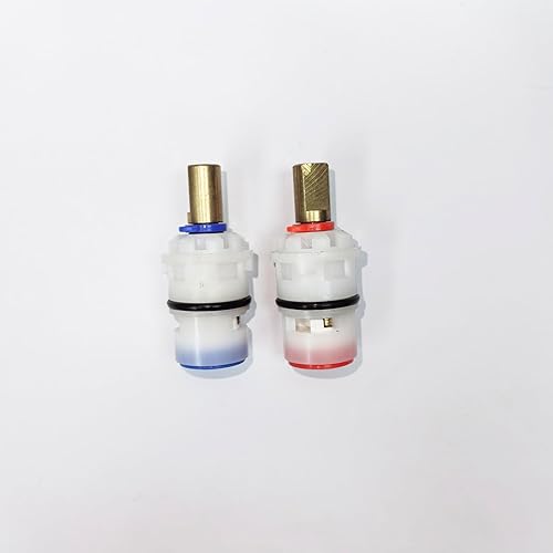 Miniatura 6 de Cartucho de cerámica para grifo de disco de vástago de repuesto para baño (1 par caliente y frío) para Pfister 9608020 48143149 Series Cartucho de