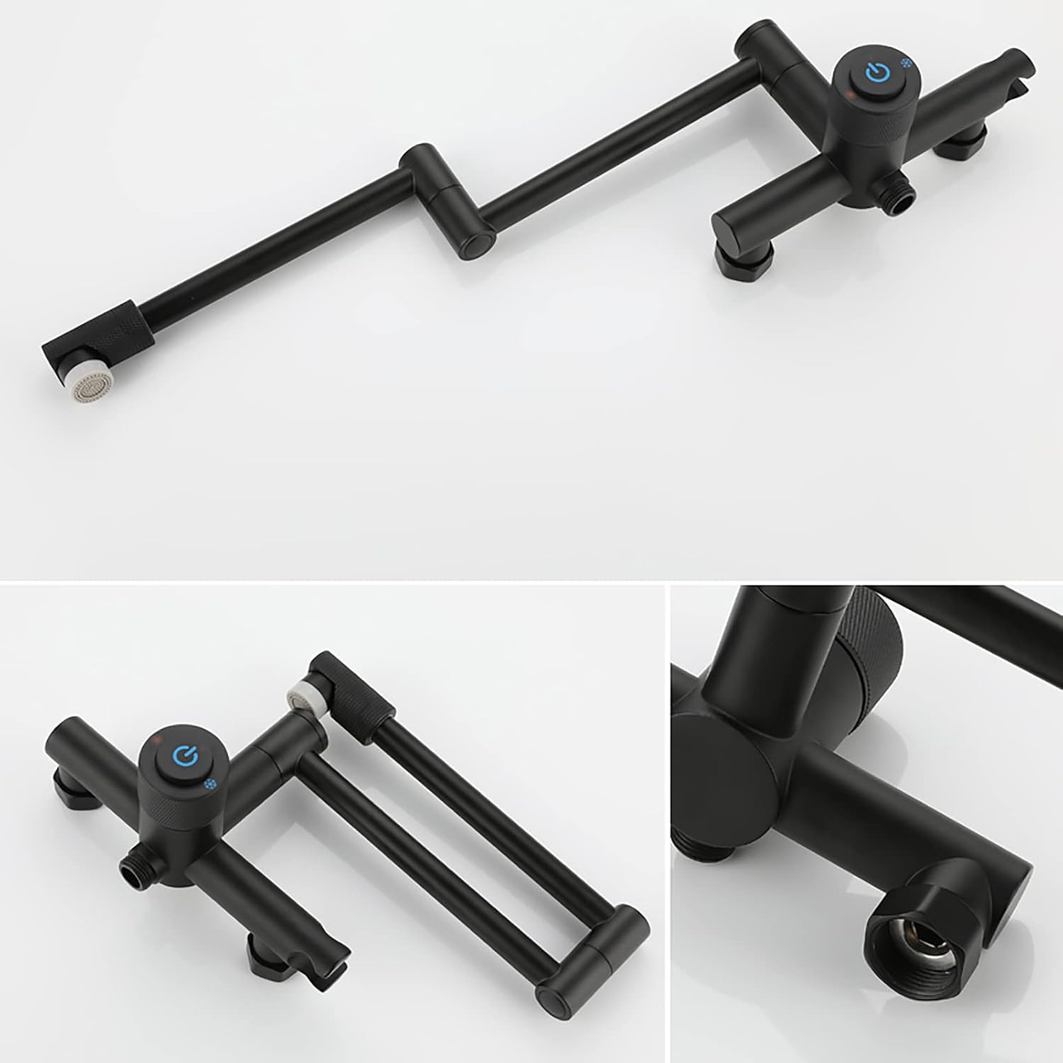 Handheld Bidet Sprayer for Toilet, Brass Cloth Diaper Sprayer Kit Wall Mounted Foldable Bidet Sprayer Set Single Handle Toilet Bidet Sprayer Kit with 2 Mode Spout,Black