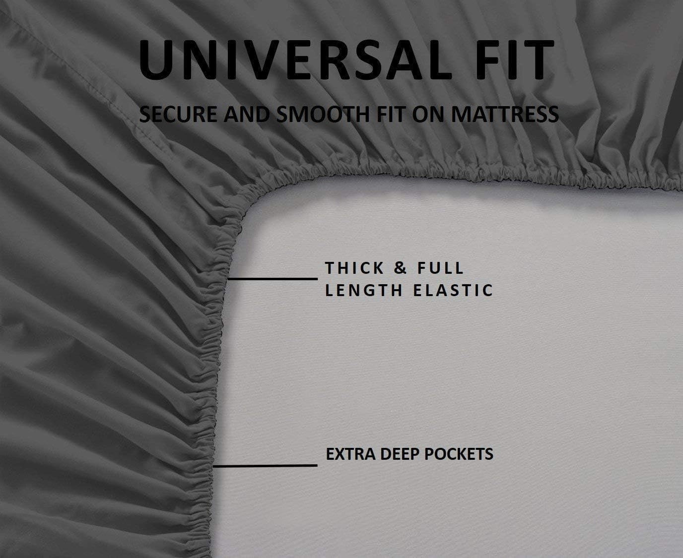 100% Cotton RV Short King - 70” x 80” Sheets - 400 Thread Count Sateen Luxury Bedding, Extra Soft & Cooling Sheet Set (Dark Grey Solid)- Deep Pocket Sheets for RV Short King - 70” x 80” Size Bed