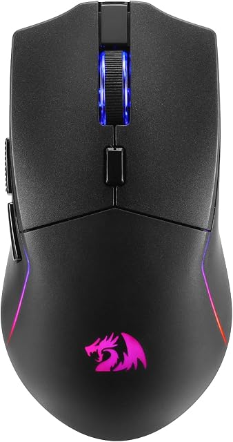 Redragon M730 PRO Wireless RGB Gaming Mouse, 3-Mode Lightweight Optical Mouse with 5 Programmable Buttons, 10000 DPI, Software Supports DIY Keybinds for PC Computer Windows Mac Laptop, Black