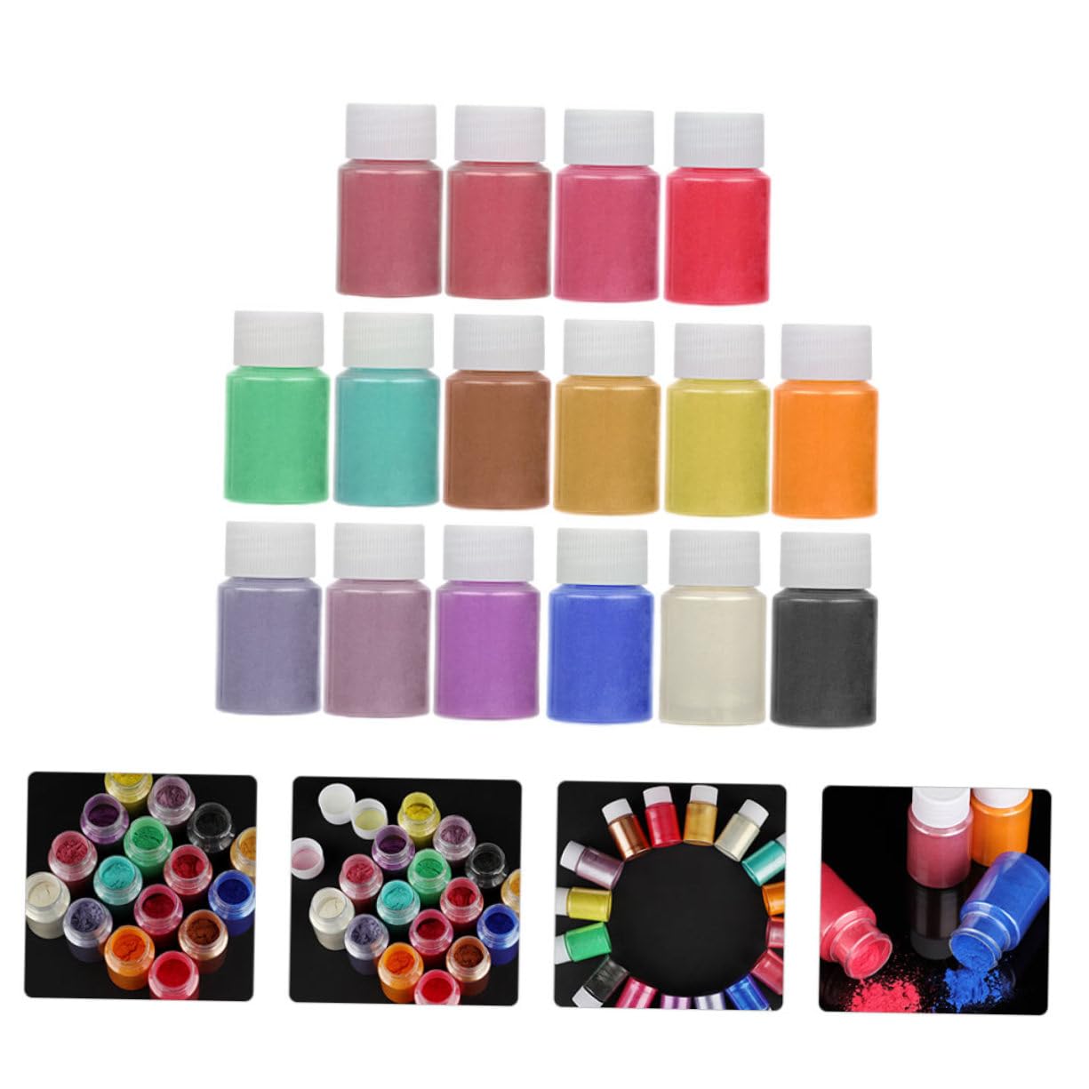Uonlytech Pigmente Pulver Für Diy-bastelarbeiten Kunstpulver Perlglanzpulver Farbwechselpulver Epoxid-kunstpulver Für Seifen Und Kerzen