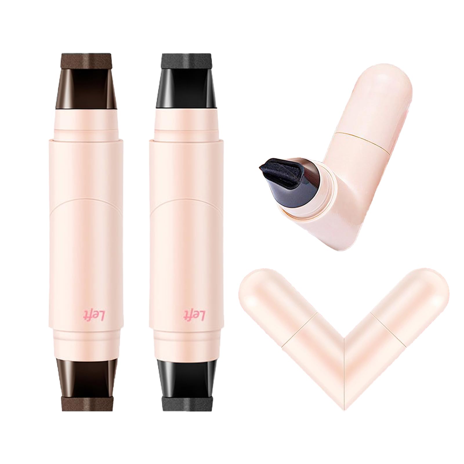2PCS Gel Eyeliner Pencil Set Foldable Black Brown Eyeliner Stamp Waterproof Eye Liner Pencils Smudge-Proof eye liner Pen