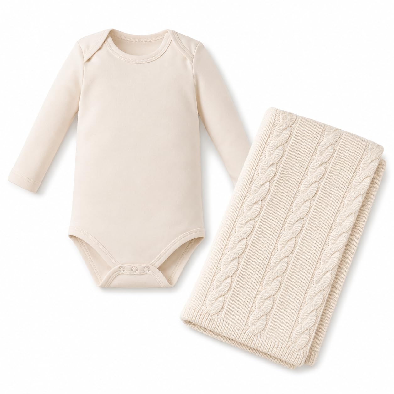 Bundle Bliss Set regalo per neonati in 100% cotone biologico – coperta e body | Set di vestiti per neonati e neonati morbido e traspirante (0-3 mesi)