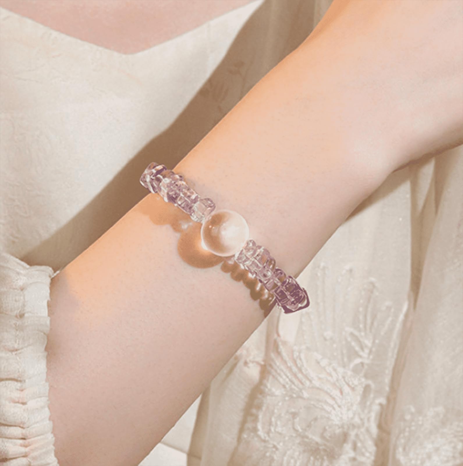 Bracciale Elastico Irregolare in Ametista Naturale, Unisex, Fatto a Mano, con Pietre preziose curative, Ideale per Lo Yoga e per alleviare Lo Stress, Regalo per Uomini e Donne
