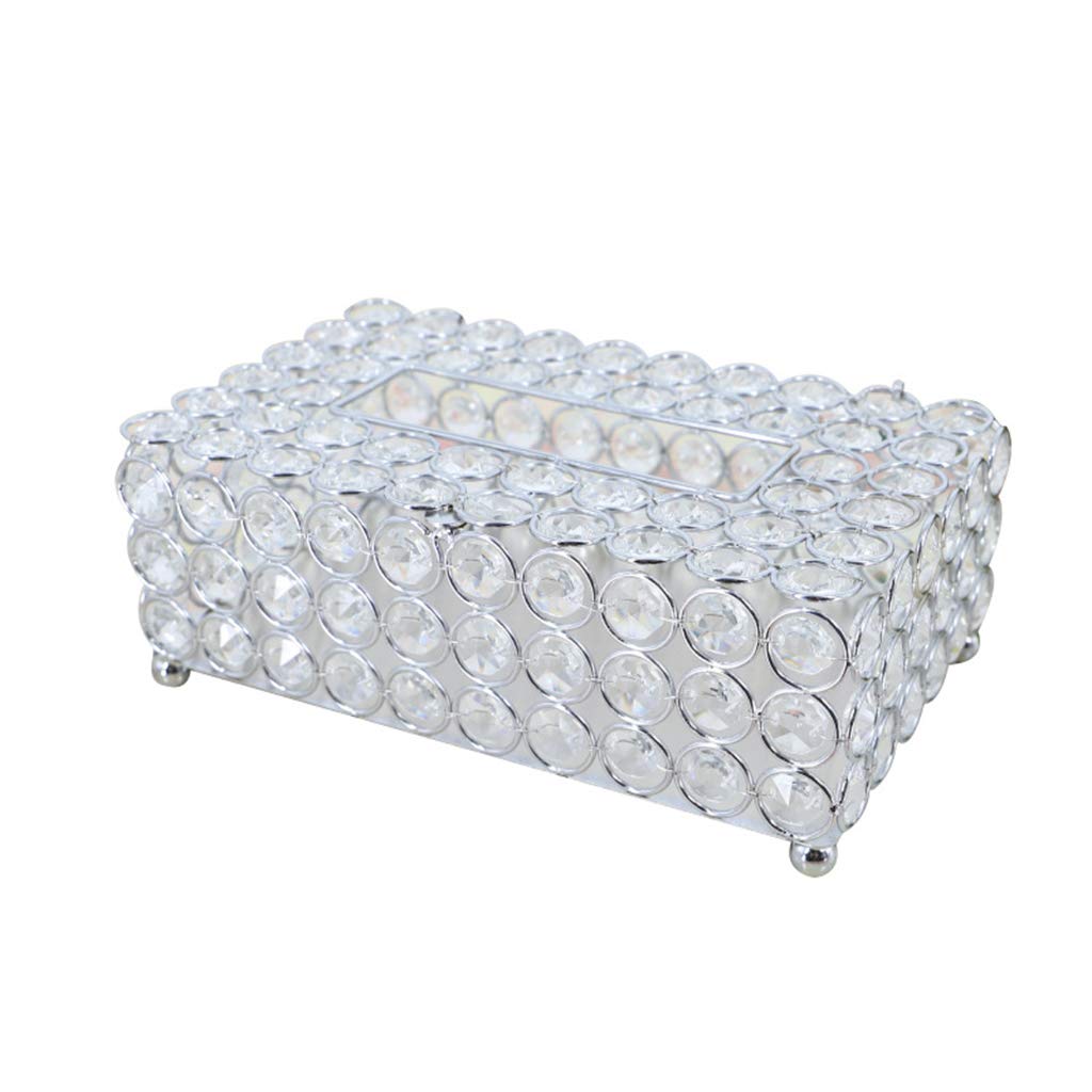 Jazuaiao Tabletop Tissue Organizer Lightweight for Living Room Bedroom Kitchen Big Capacity Crystal Napkin Rack Tissue Container Napkin Dispenser Refill