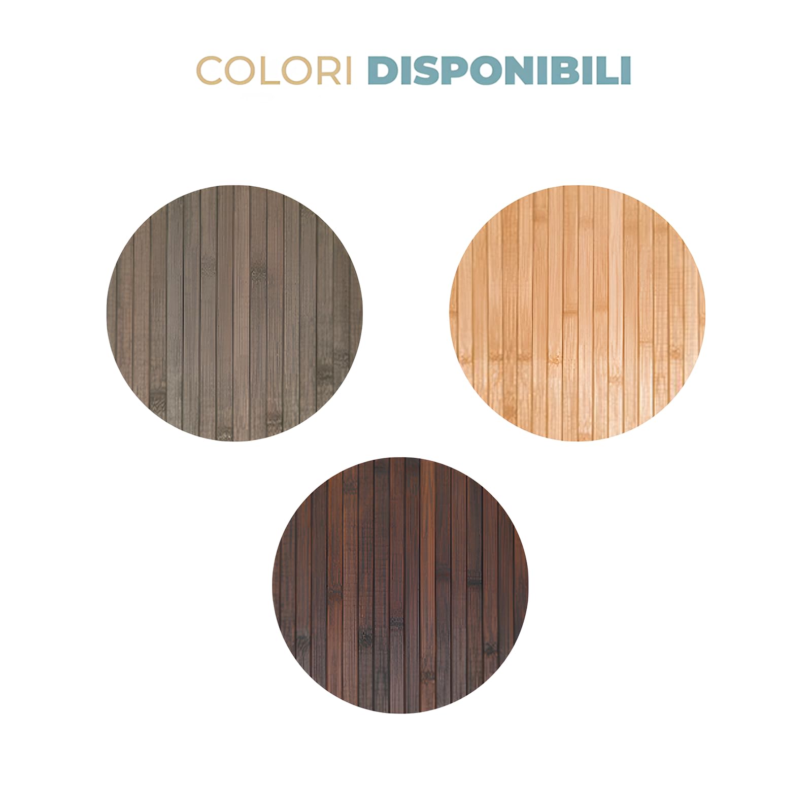 PARAMAISON Tappeto Bamboo Cucina Soggiorno Corridoio, Passatoia Fondo Antiscivolo, Antimacchia, Multiuso, Lavabile | Naturale 50x250cm