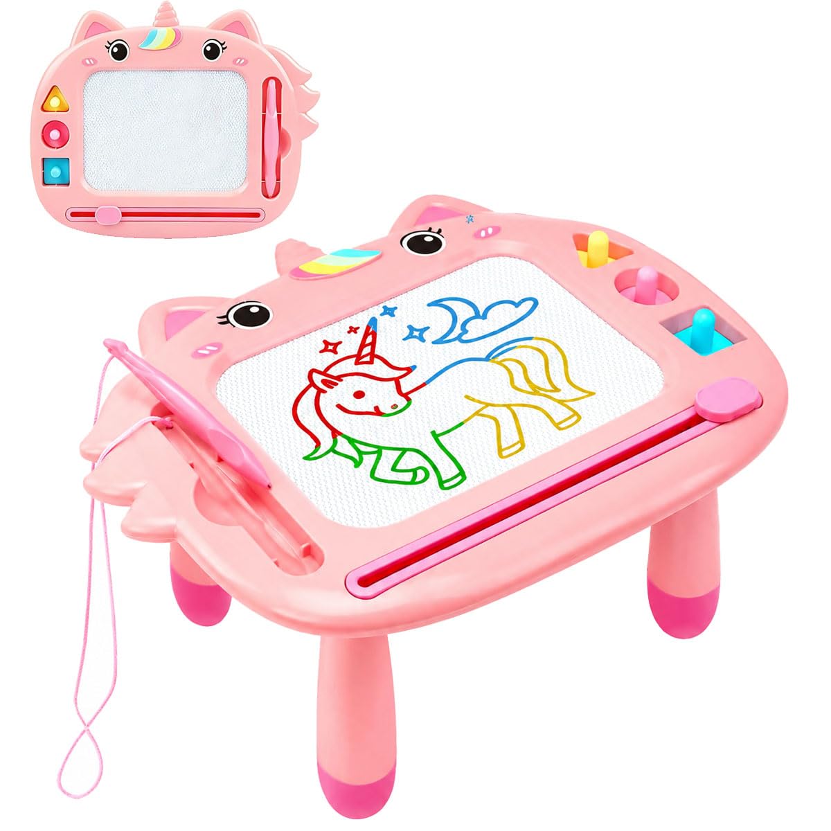 ZenLumio Toddler Magnetic Drawing Desk for 1 2 3 Year Old Baby Kids