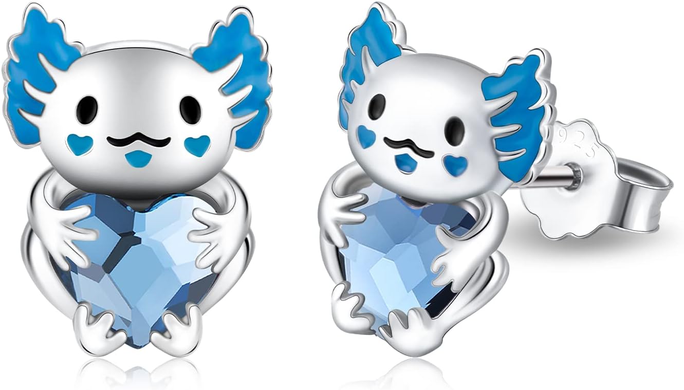 JUSTKIDSTOY Hypoallergenic Earrings Sterling Silver Crystal Cute Animal Studs Earrings for Sensitive Ears Birthday Gifts for Women Girls