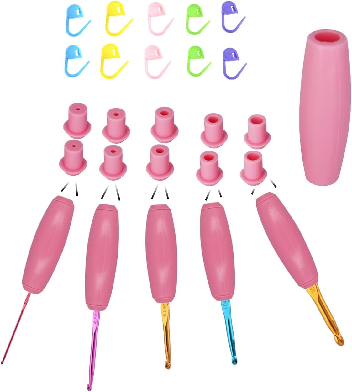 Dielianyi Silicone Crochet Hook Grip Multiplesize