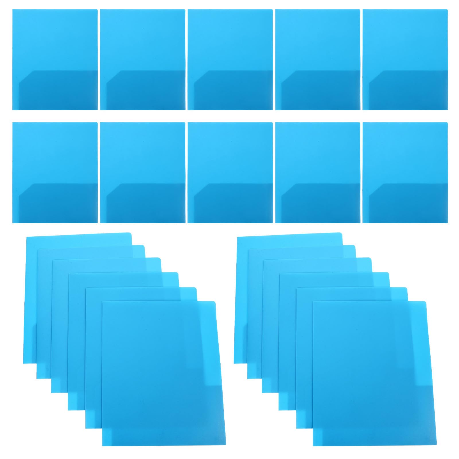 POPETPOP 24 Pezzi Cartellina Portadocumenti in PP Blu con 2 Tasche Formato