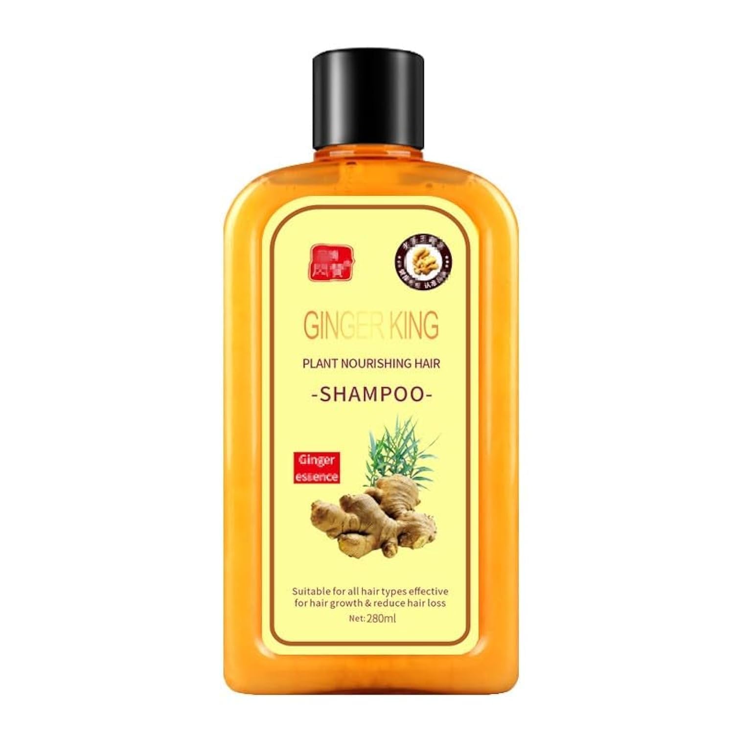 Ginaday Instant Ginger Hair Regrowth Shampoo, Ginger Anti-Fall Shampoo for Hair Growth, Anti-Hair Loss Hair Shampoo (1Pcs 9.47FL.oz/280ML)