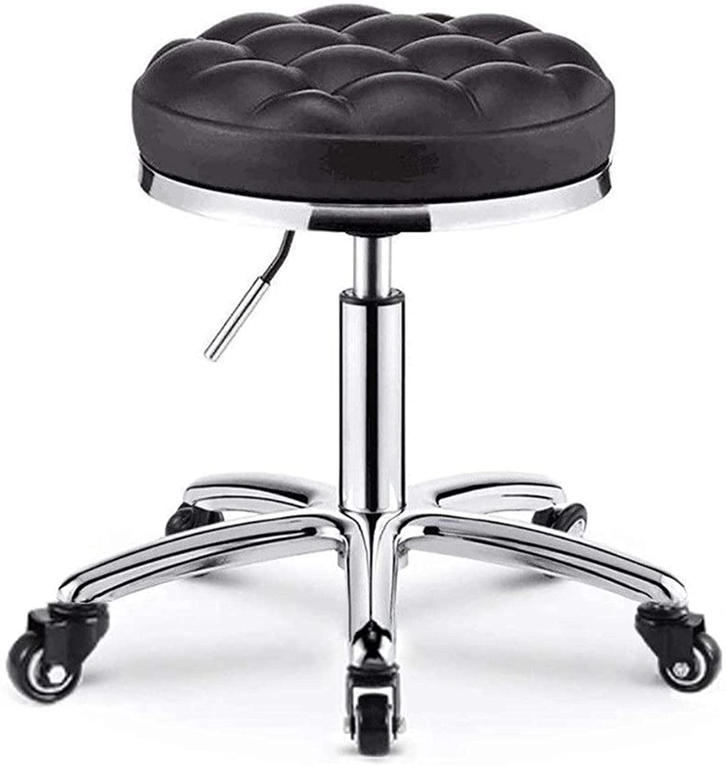 CUIYMXSCRound Rolling Stool Chair Rolling Stool Office Work Rolling Salon Stool Safehappy