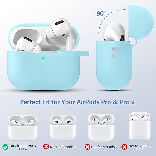 Miniatura 3 de Funda para Airpods Pro 2 con kit de limpieza, funda protectora completa de silicona suave para AirPods Pro para mujeres y hombres, compatible con