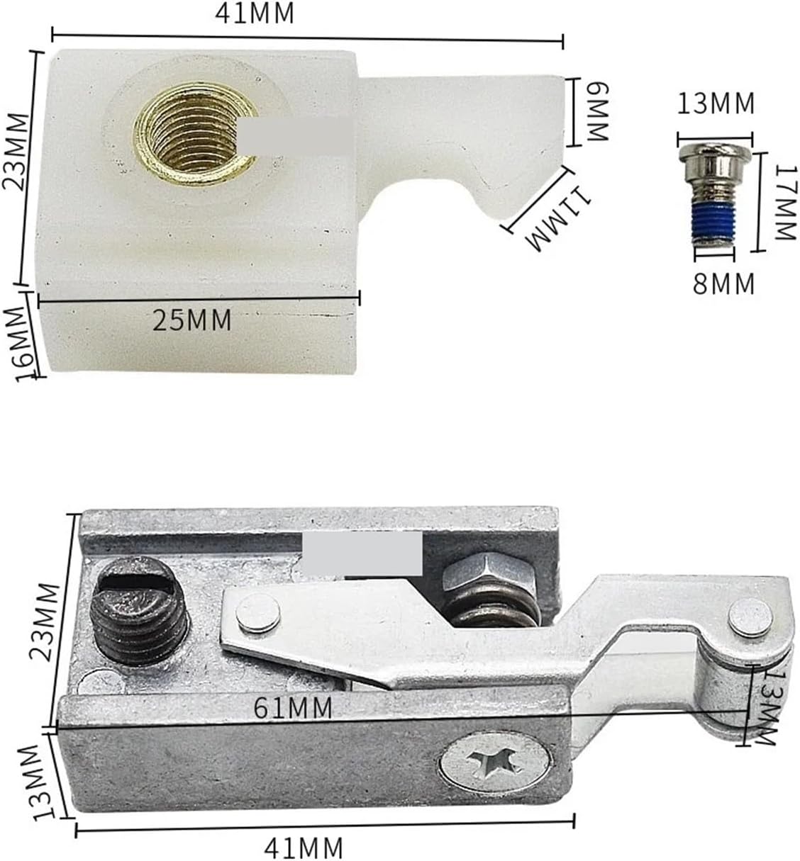 Zinc Spring Door Stop with Nylon Hook for Concealed Door Closers