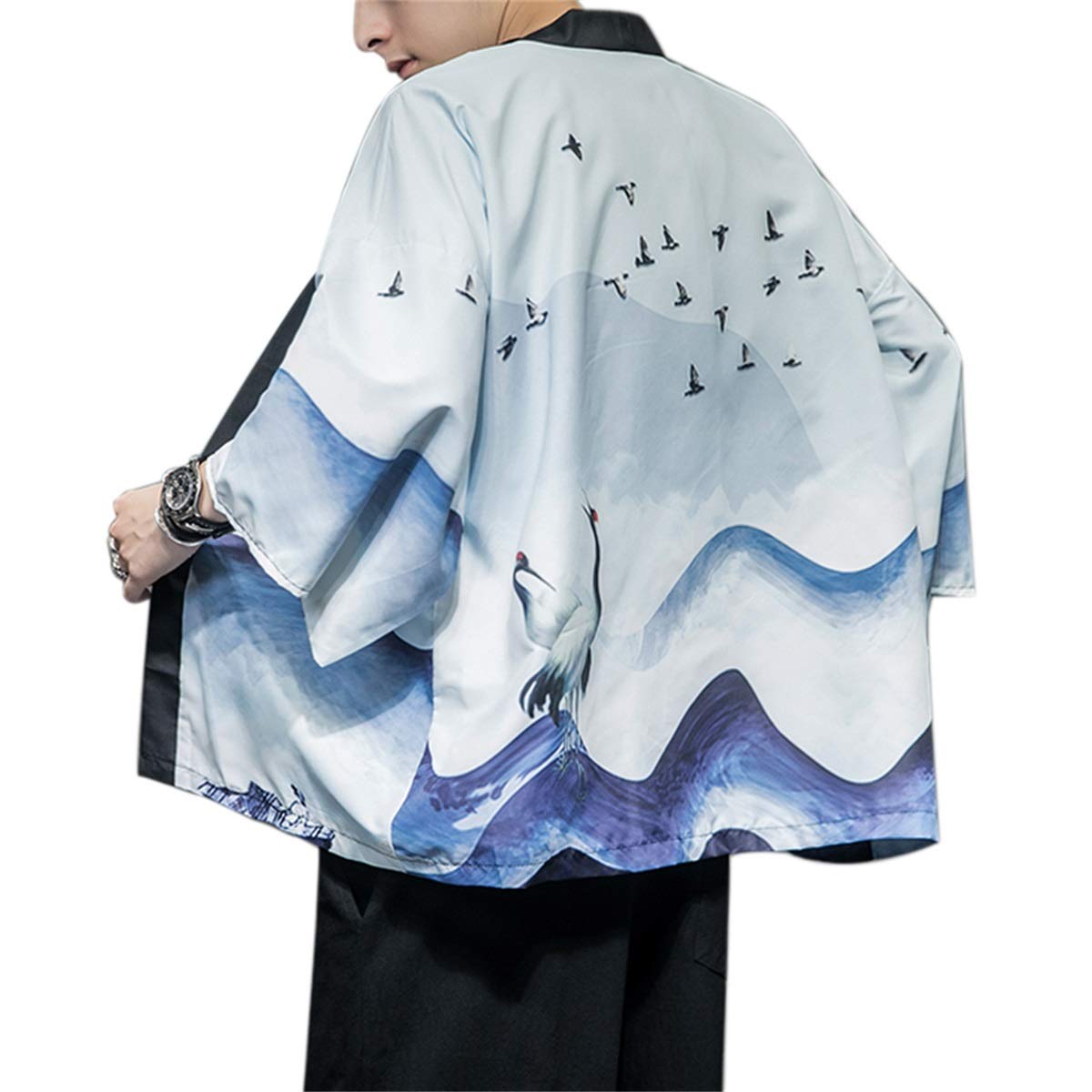 Seidarise Men's Haori Jacket Kimono Cardigan Yukata Noragi Happi Coat