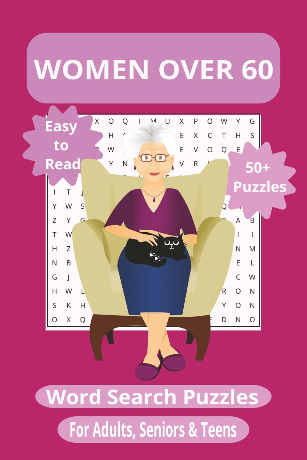 Women Over 60 Word Search Puzzle Book: Easy-to-Read Relaxing Puzzles for Memory, Focus & Enjoyment