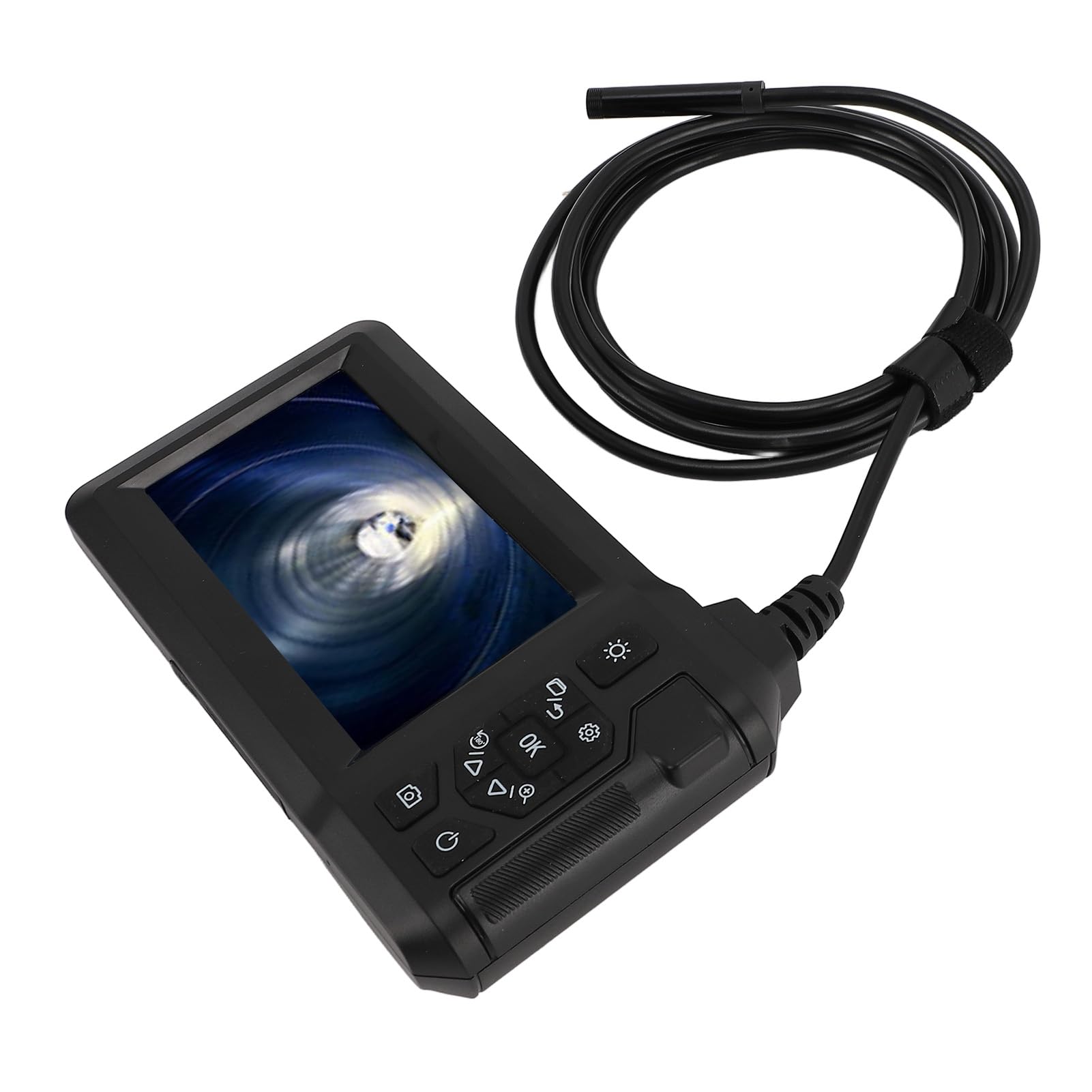 Boroscopio 1080P, Cámara de Inspección LCD de 4,3 Pulgadas con Cable Flexible de 2 M y 8 Luces LED, Endoscopio IP67 para Mantenimiento de Automóviles, Fontanería, Reparación de