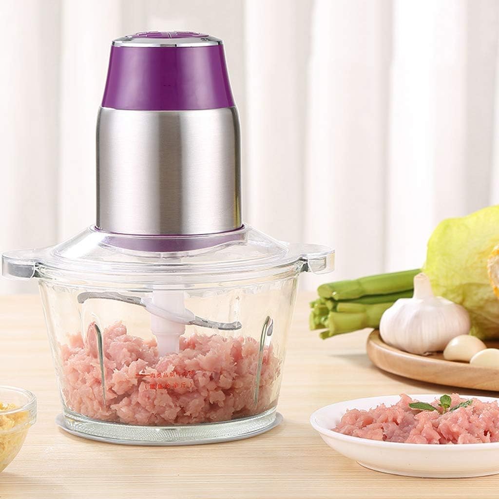PDGJG Glass Meat Grinder-Kitchen Mini Food Chopper - Electric Food Processor, Vegetable Fruit Cutter Onion Slicer Dicer : Home & Kitchen