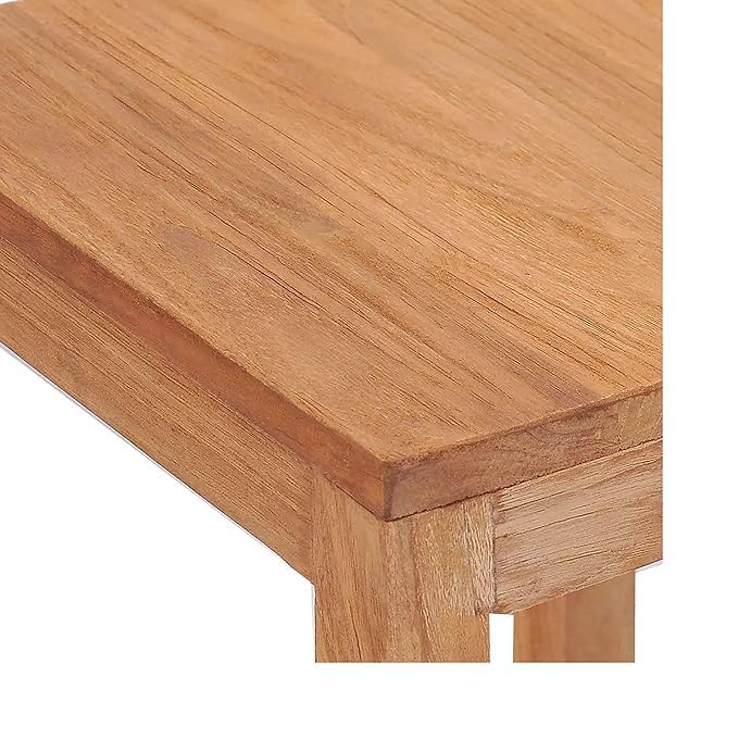 Jdav Solid Wood Bar Table, Natural Oak Finish, Square Top 3