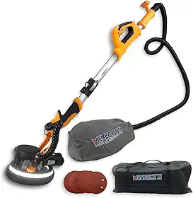 Lixadeira Teto Parede 750w Menegotti Alvenaria Gesso C/Aspirador Led Girafa Cor Amarelo Frequência 60 Hz 220v