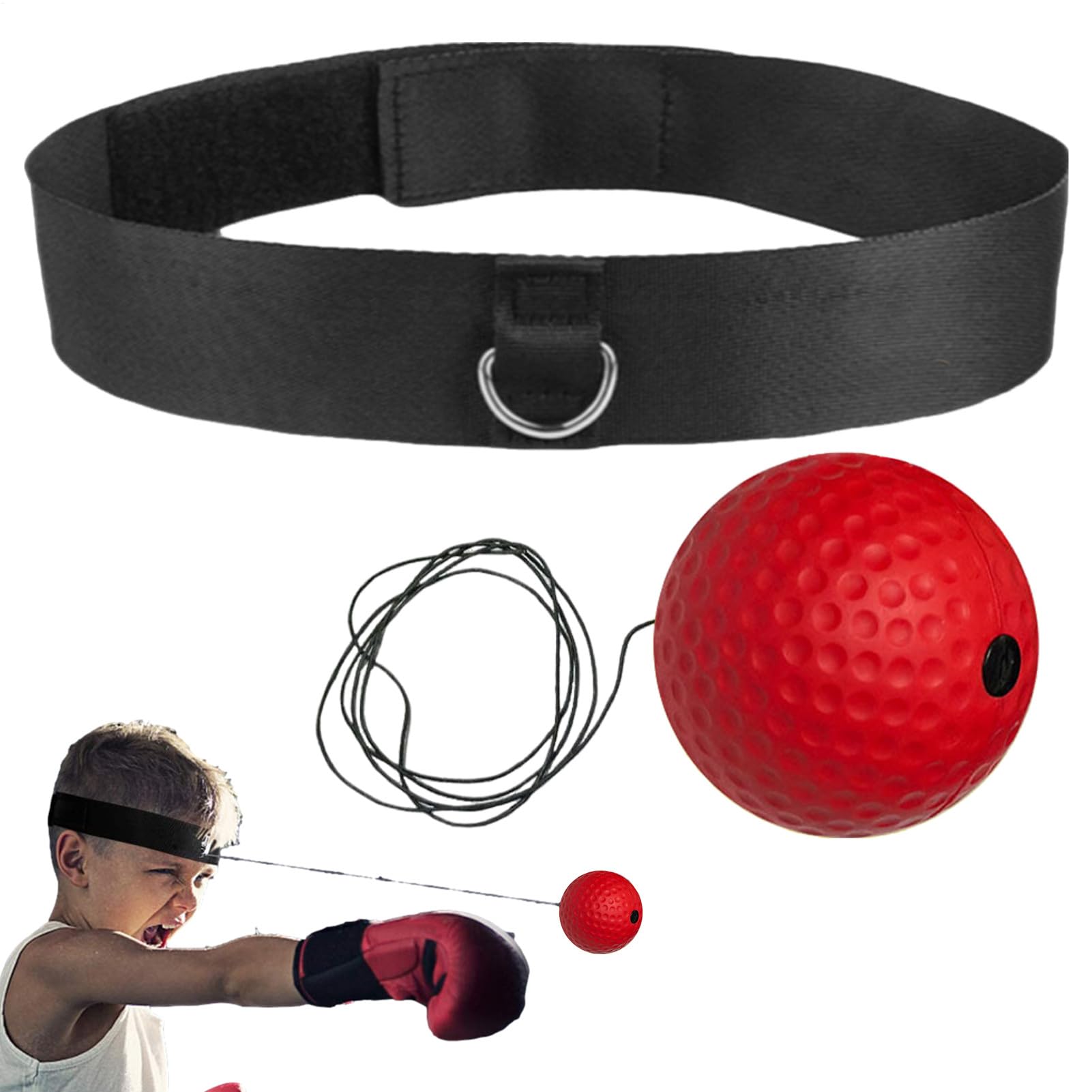 Boxing Reflex Ball Set De Banda Para La Cabeza - Práctica De Boxeo Con Banda Para La Cabeza | Reaccionar Entrenamiento Con | Mejorar La Velocidad Y La Coordinación Mano- De La Bola De Reflejo Al Ai