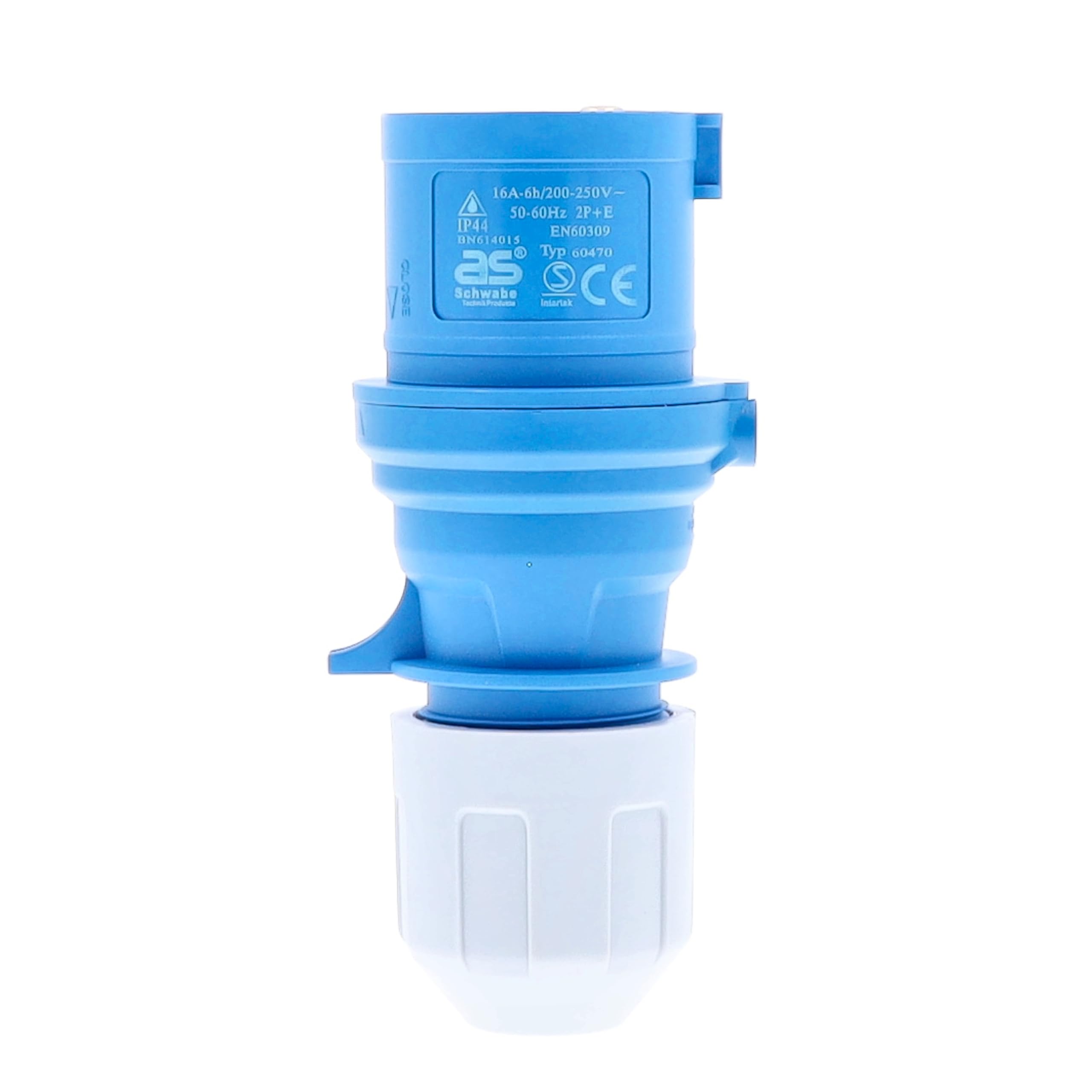 as - Schwabe CEE Spina caravan - 230 V / 16 A spina esterna con morsetti a vite - spina adatta per caravan e camper - ideale per uso esterno - IP44 - Made in Germany - Blu I 60470