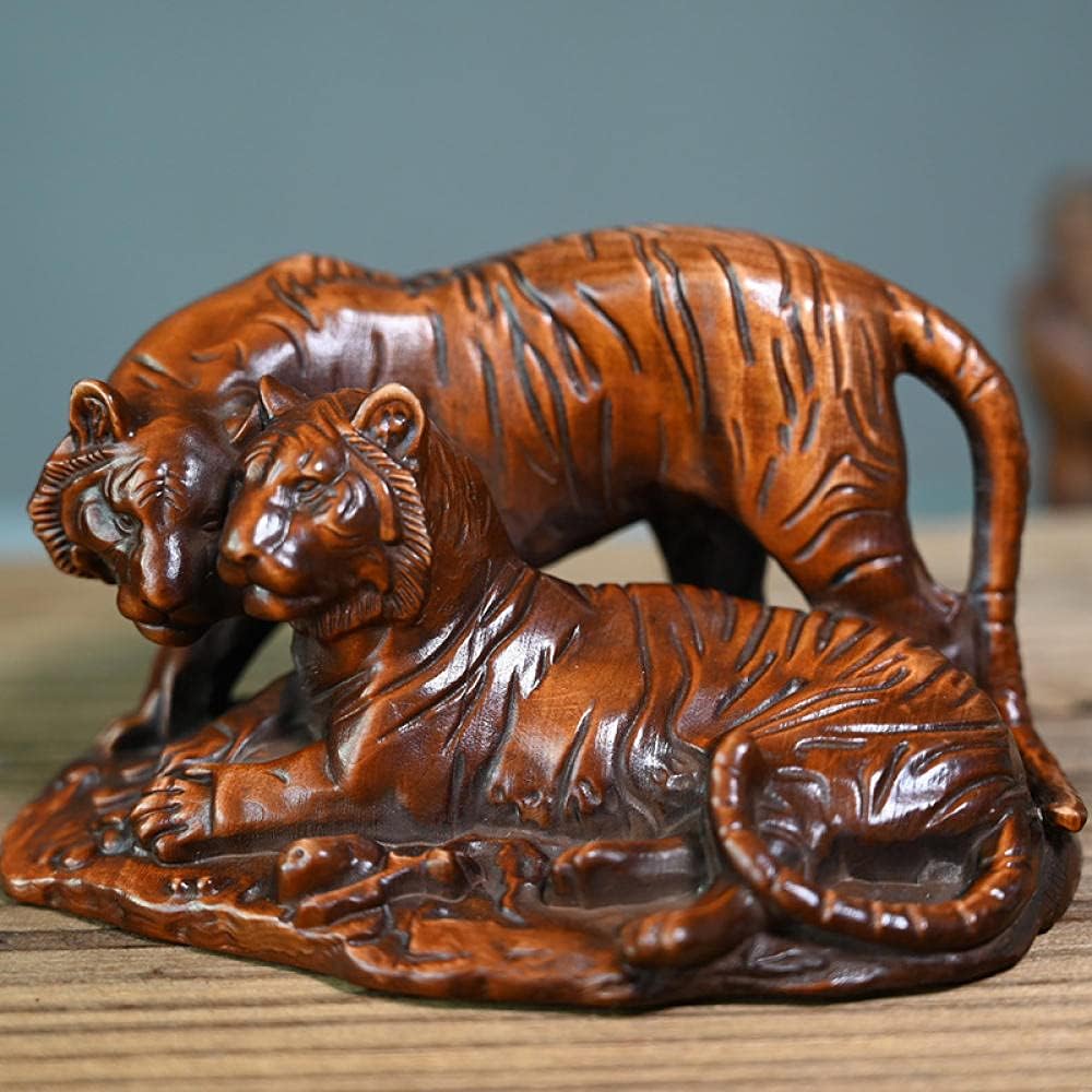 Boxwood Antique Wood Carving Tigers and Tigers Living Prestige Office Decorations Home Entrance Decorations Solid Wood Carving Crafts