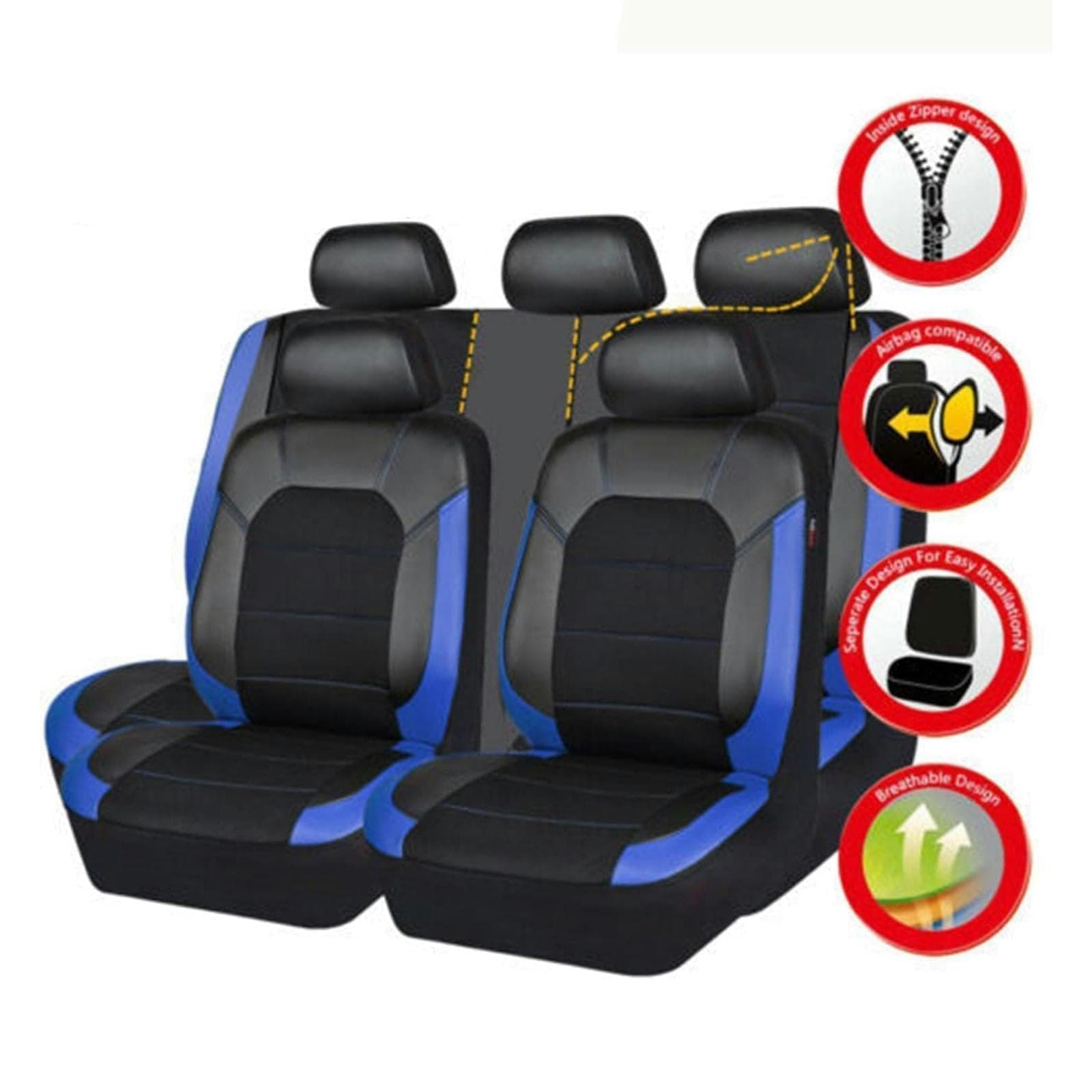 Coprisedili Pelle Per Fiat 500 - Set 5 Posti Impermeabile E Traspirante - Foto 9