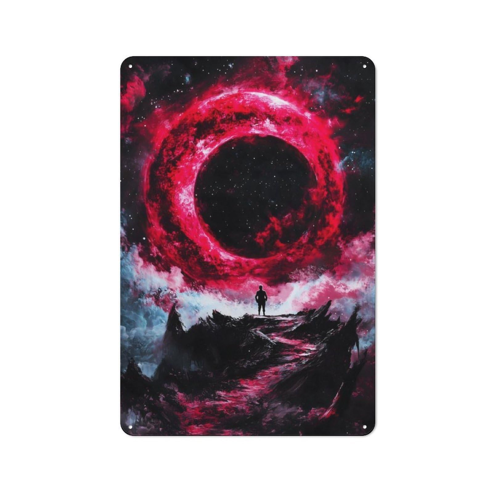 Junmoney Red Ring Nebula 30X20cm Retro Metal Sign With For Café Or Restaurant, For Collectors Decorating Cafés And Restaurants
