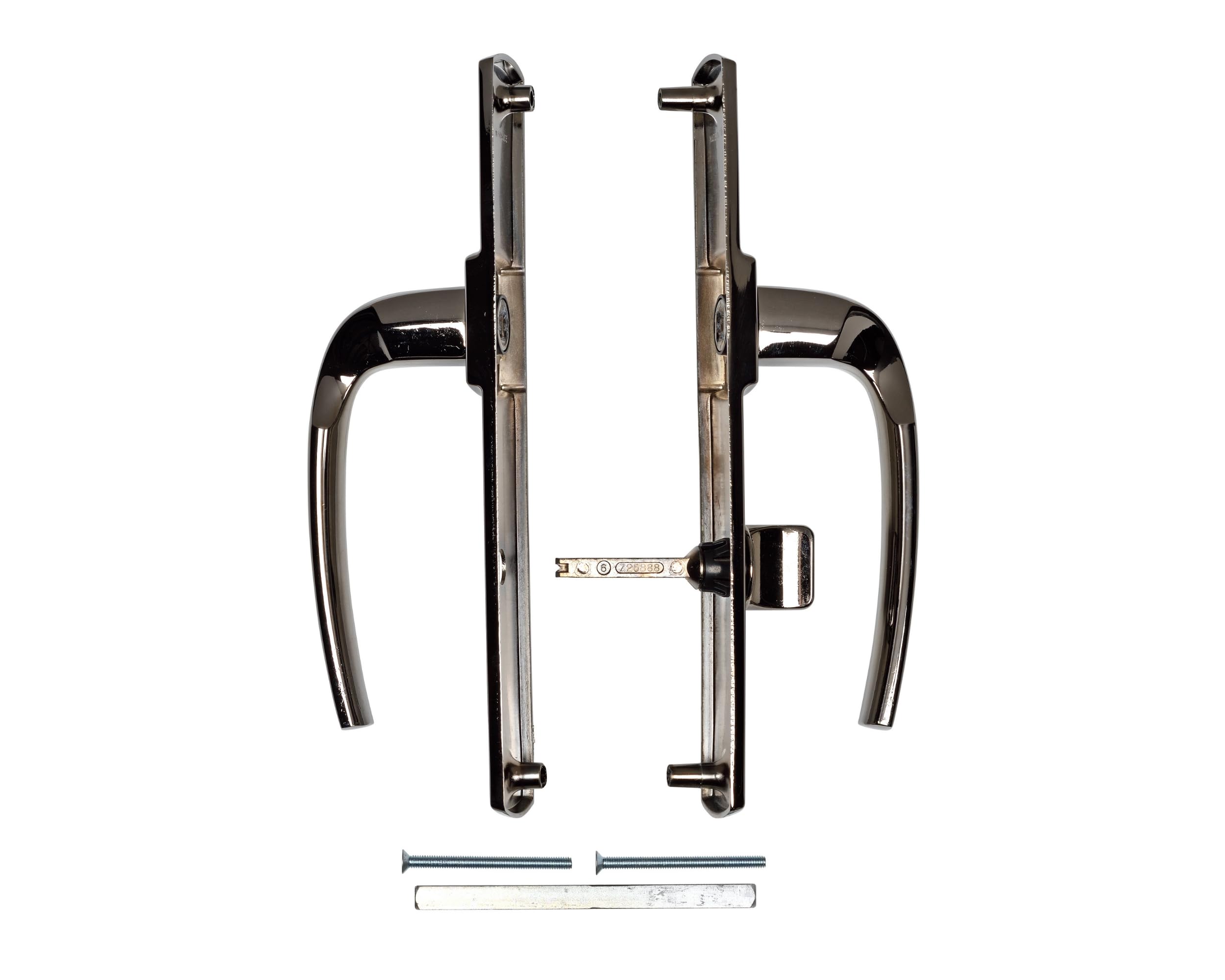 Vachette Ensemble de Poignée de Porte sur Plaque ARTIS - Version à Condamnation pour Porte de WC, Salle de Bain - Entraxe 195 mm - Matériau Zamak Résistant - Garantie 10 Ans - Finition Diamant Noir