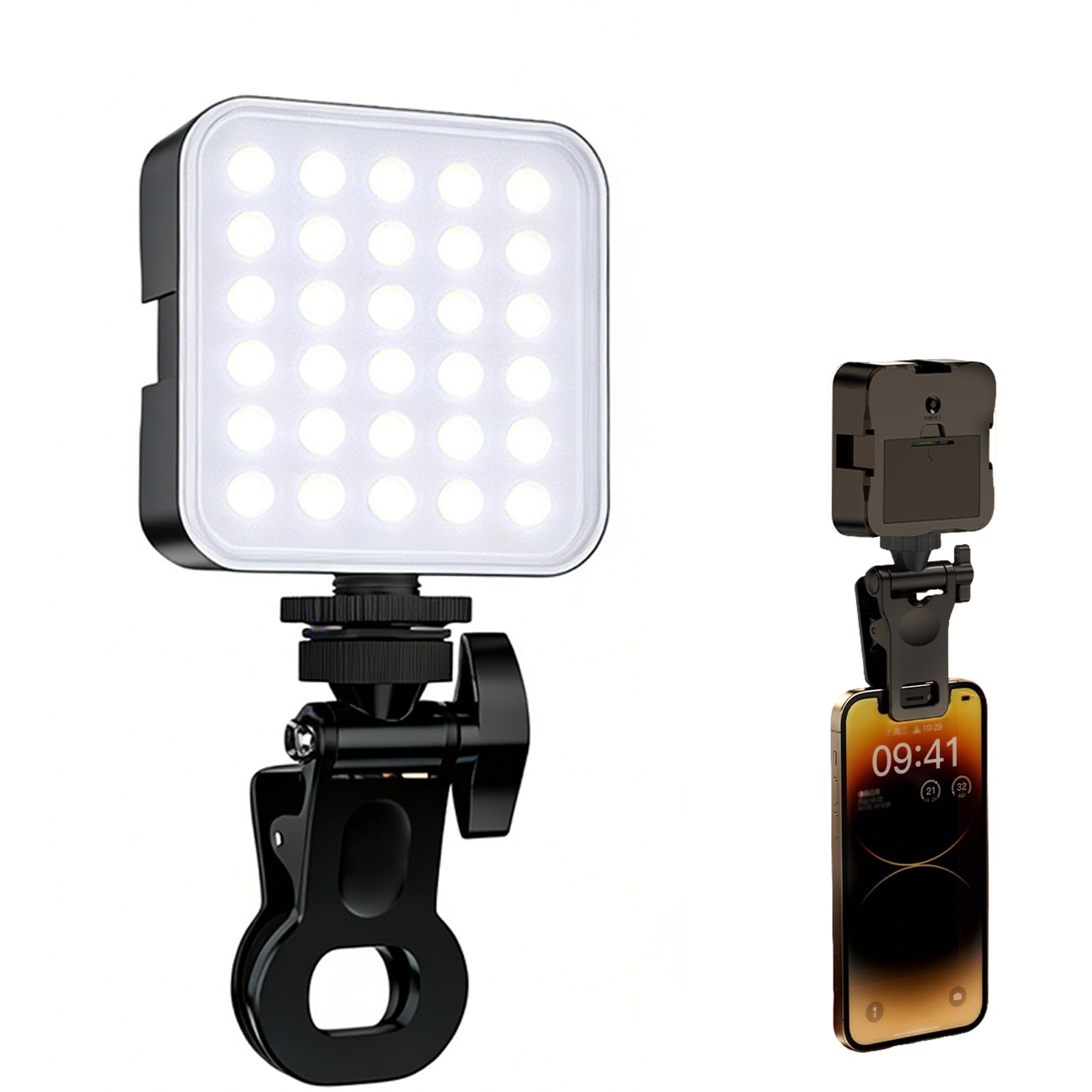 H'MASTON Luz LED Portatil Luz para Gravar Video Iluminação para Camera Clip-on Luz Branca