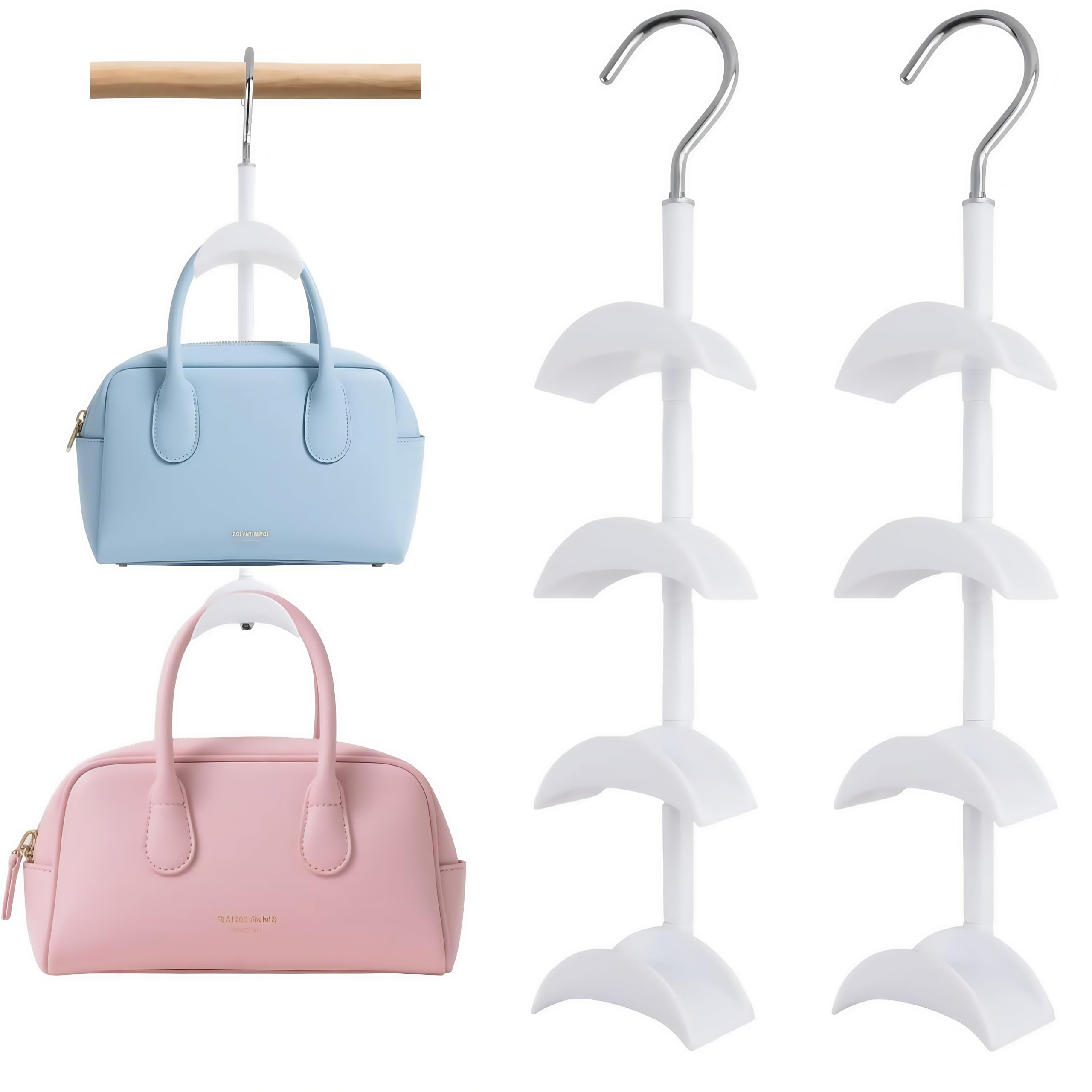 Schal Organizer 2er Pack Handtaschen Aufhnger 360 Drehbar - Taschenhalter  Fr Schrank Organisation