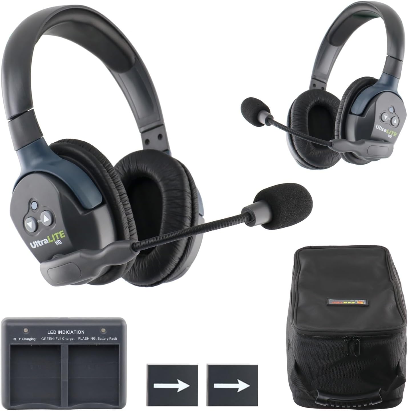 EARTEC UL2D Ultralite-HD 2-Person Full Duplex Wireless Intercom Headset Communication System, Dual Ear Headsets, Up to 1000ft Range, U.S. Company EARTEC UL2D Ultralite-HD 2-Person Full Duplex Wireless Intercom Headset Communication System, Dual Ear Headsets, Up to 1000ft Range, U.S. Company