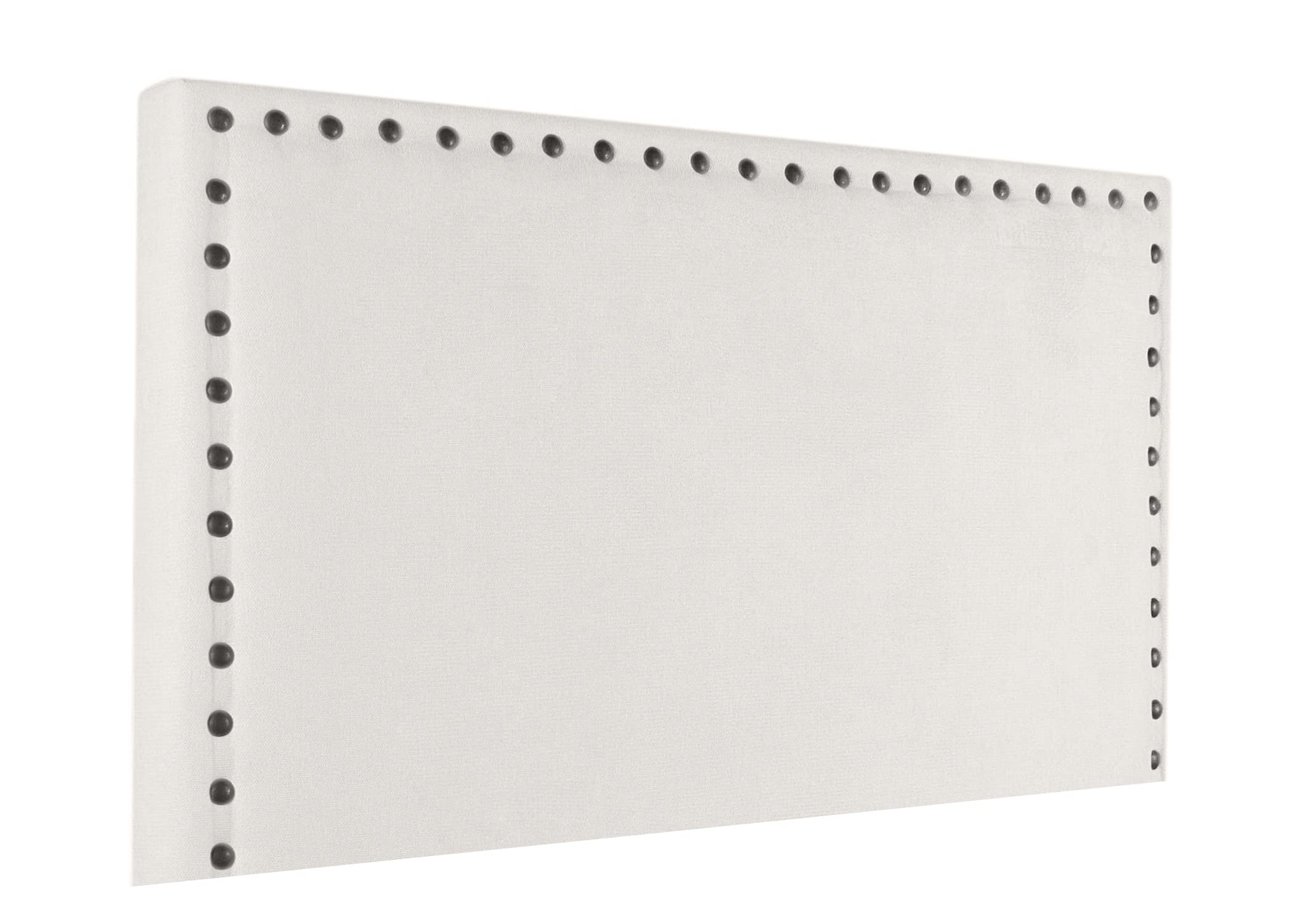 DecorQUALITY cabecero tapizado Tejido acualine Antimanchas con Tachuelas tachas (Beige, 150 * 70)